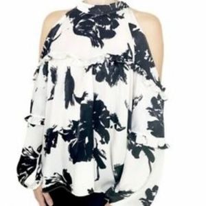 Misa Cold Shoulder Floral Top XS